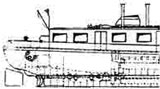 GFK Rumpf Binnenmotorschiff ERNST - Modellmaßstab 1:50 134 cm
