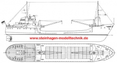 GFK Rumpf Küstenmotorschiff KÜMO 500 - 1:50